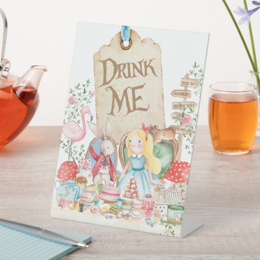 Alice Adventures Wuderland誕生日Drink Me Sign 台座サイン (インサイチュ)