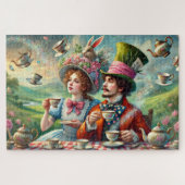 Alice and Mad Hatter Whimsical Wonderland Tea ジグソーパズル (横)