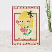 Alice and the Flamingo Greeting Card カード (正面)