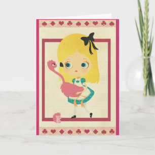 Alice and the Flamingo Greeting Card カード