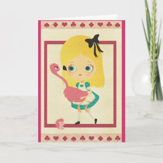Alice and the Flamingo Greeting Card カード