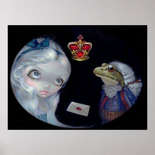 Alice and the Frog Footman ART PRINT Wonderland ポスター (正面)