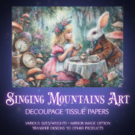 Alice and the Rabbit Vintage Tea Time Decoupage 薄葉紙