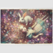 Alice and White Rabbit Dreamy Descent Decoupage 薄葉紙 (正面)