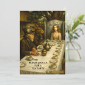 Alice At Mad Hatter Tea Party Template 招待状 (スタンド正面)