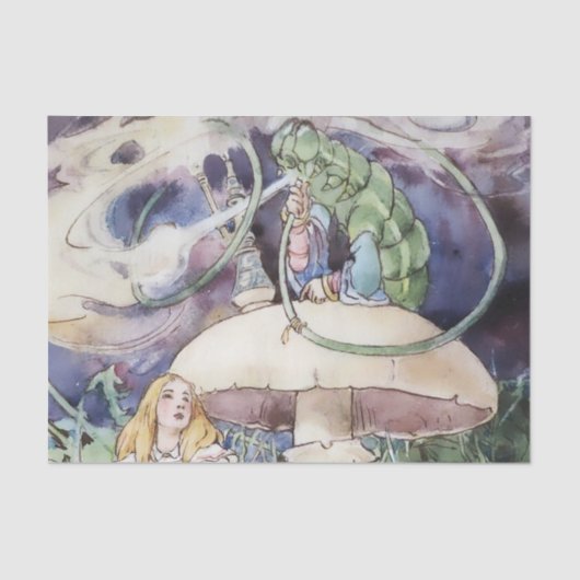 Alice B Woodwardの「Alice and the Caterpillar」 薄葉紙 (正面)