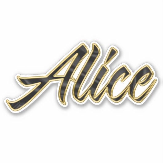 Alice black gold Lettering Aufkleber Sticker シール (正面)
