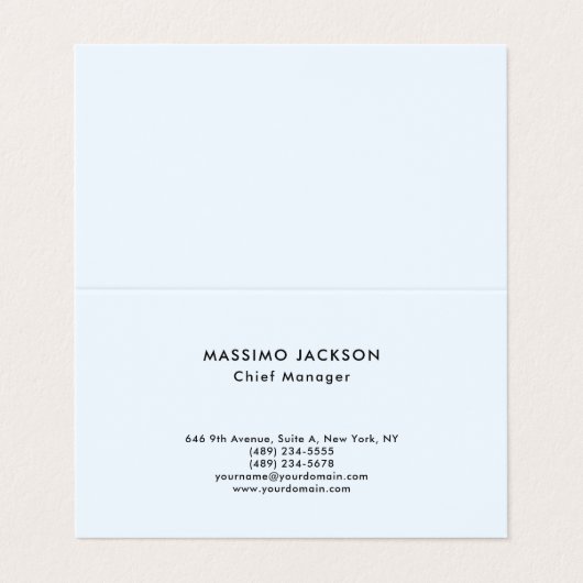 Alice Blue Stylish Plain Simple Professional Class 名刺 (外部フラット)