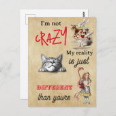 Alice - Cheshire Cat私は熱狂するない ポストカード (正面/裏面)