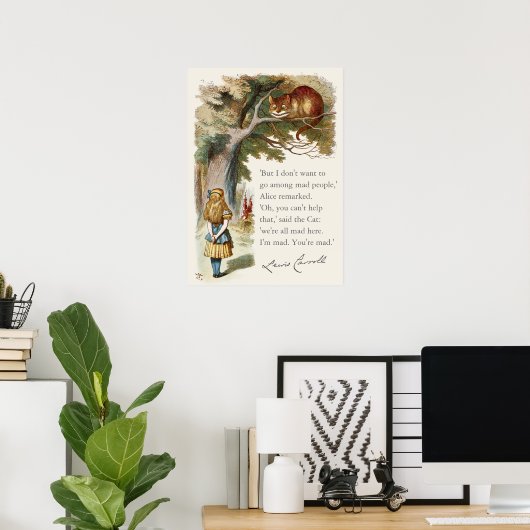 Alice Cheshire cat CC0320不機嫌 ポスター (ホームオフィス)
