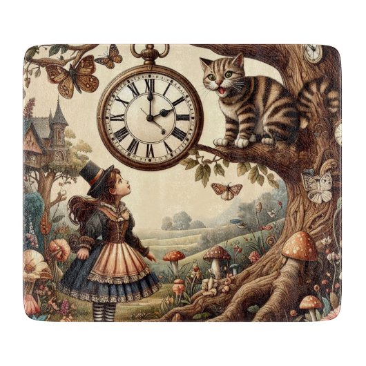 Alice & Cheshire Cat: Whimsical Wonderland Fantasy カッティングボード (正面)