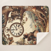 Alice & Cheshire Cat: Whimsical Wonderland Fantasy シェルパブランケット (正面(横))