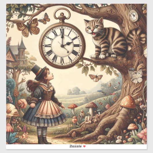 Alice & Cheshire Cat: Whimsical Wonderland Fantasy シール (シート)