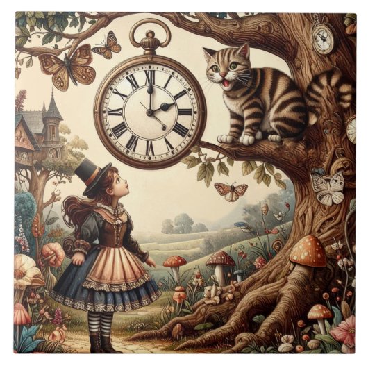 Alice & Cheshire Cat: Whimsical Wonderland Fantasy タイル (正面)