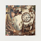 Alice & Cheshire Cat: Whimsical Wonderland Fantasy タペストリー (正面(横))