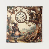 Alice & Cheshire Cat: Whimsical Wonderland Fantasy タペストリー (正面)