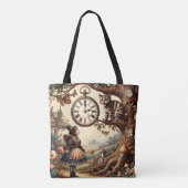 Alice & Cheshire Cat: Whimsical Wonderland Fantasy トートバッグ (裏面)