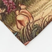 Alice & Cheshire Cat: Whimsical Wonderland Fantasy フリースブランケット (角)