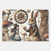 Alice & Cheshire Cat: Whimsical Wonderland Fantasy ラッピングペーパーシート (正面2)