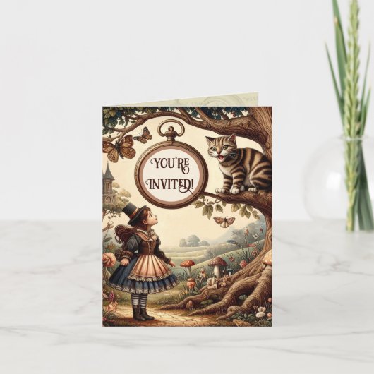 Alice & Cheshire Cat: Whimsical Wonderland Fantasy 招待状 (正面)