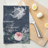 Alice Curioser Wonderland Blue Pink Tea Towel キッチンタオル (四つ折り)