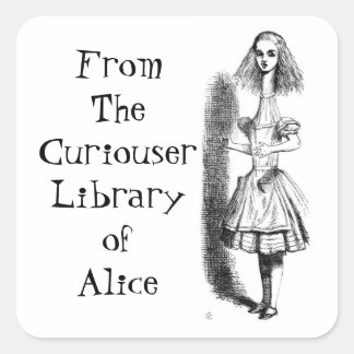 Alice Curiouser蔵書票シール スクエアシール