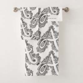 Alice doodle art letterタオルを意味する名前 バスタオルセット