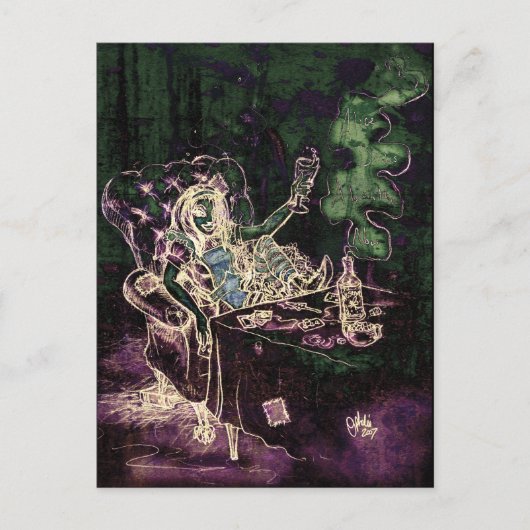 Alice Drink Absinthe Now （陰性） ポストカード (正面)