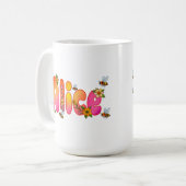 Alice - Floral and Bee Design Mug コーヒーマグカップ (正面左)