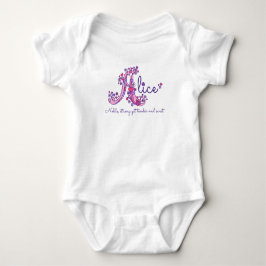 Alice girls name & meaningモノグラムの服 ベビーボディスーツ