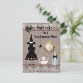 Alice Halloween Baby Shower日付を保存 案内ポストカード (スタンド正面)