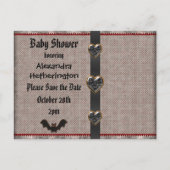 Alice Halloween Baby Shower日付を保存 案内ポストカード (裏面)