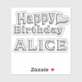 Alice Happy Birthday silver Aufkleber Sticker シール (シート)