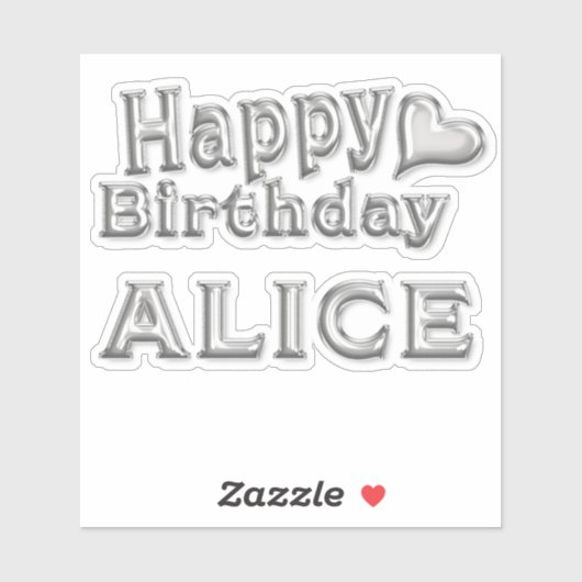Alice Happy Birthday silver Aufkleber Sticker シール (シート)