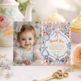 Alice in お洒落 Onederland写真サンキューカード 招待状