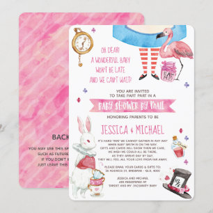 Alice in お洒落 Wonderland Baby Showerメール 招待状