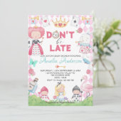 Alice in お洒落 Wonderland Baby Shower 招待状 (スタンド正面)