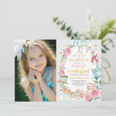 Alice in かわいらし Wonderland 1st Birthday Teaパーティー 招待状 (スタンド正面)