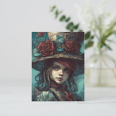 Alice in a top hat with flowers ポストカード (スタンド正面)