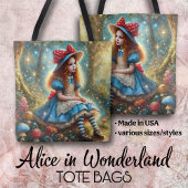 Alice In Mushroom Fantasy Forest トートバッグ