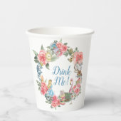 Alice in Onderlandをテーマにした誕生日パーティーカップ 紙コップ (正面)