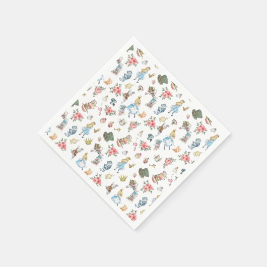 Alice in Onederlandをテーマにした誕生日パーティナプキンス スタンダードカクテルナプキン (角)