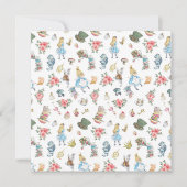 Alice in Onederlandをテーマにした誕生日パーティナプキンス 招待状 (正面)