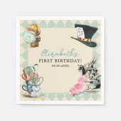 Alice in Onederland不機嫌ティー1st誕生日パーティー スタンダードカクテルナプキン (正面)