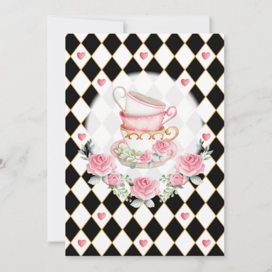 Alice in ONEderland不機嫌Hatter Teaパーティー誕生日 招待状 (裏面)