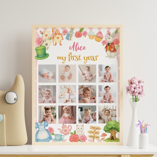 Alice in Onederland最初の誕生日フォトマイルストーン ポスター