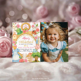 Alice in Onederland誕生日写真招待状 招待状