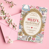 Alice in ONEDERLAND 1st birthdayヴィンテージティーパーティー 招待状