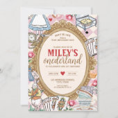 Alice in ONEDERLAND 1st birthdayヴィンテージティーパーティー 招待状 (正面)