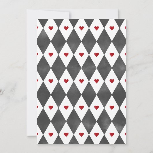 Alice in Onederland 1st Birthday Black 招待状 (裏面)